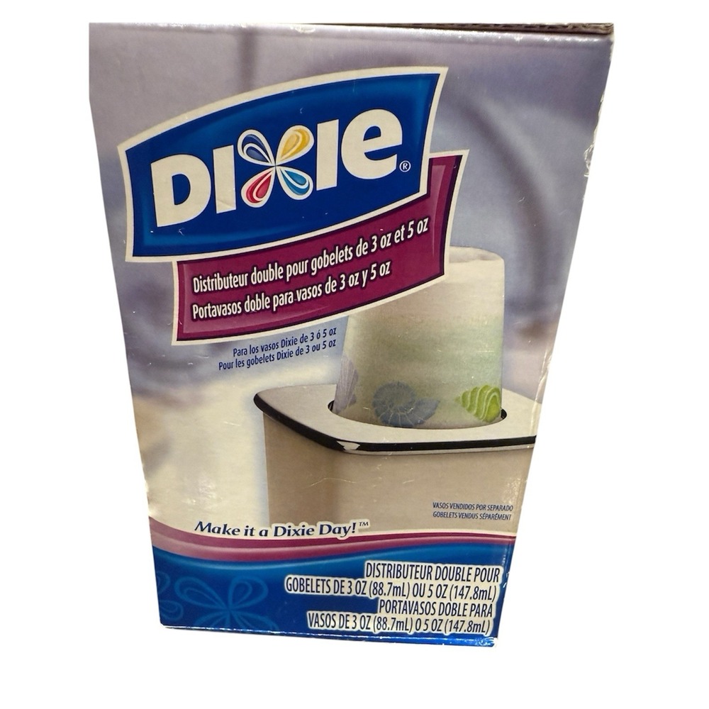 Vintage Dixie 3 & 5 Oz. Dual Sided Disposable Cup Dispenser Pop Up NOS